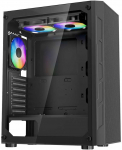 Mid-Tower PC žaidimų dėklas su ARGB ventiliatoriais, grūdinto stiklo &scaron;oniniu skydeliu, dulkių filtru, ATX, M-ATX, ITX motininėms plok&scaron;tėms, didelio oro srauto dėklas