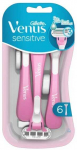 Gillette Disposable razors Venus Sensitive 6 pcs skustuvas Moterims