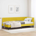 Lova Kampinė lovos konstrukcija Geltona 100 cm x 200 cm Aksomas