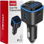 Automobilinis FM siųstuvas, 1&times;USB-A 2&times;USB-C 12V 24V AMIO-04651