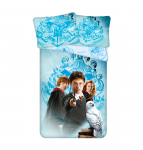 Patalynė dziecięca 140x200 Harry Potter mėlyna młodzieżowa poszewka 70x90 August 23