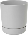 Dekoratyvinis gėlių vazonas su padėklu Satina &Oslash;20cm H22cm plastikinis/pilkas