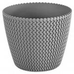 Prosperplast Dekoratyvinis gėlių vazonas Splofy D13cm H10.8cm plastikinis/pilkas