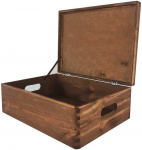 Medinė dėžė su dangčiu S-08 400x300x135mm ruda