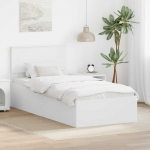 Lova Lovos rėmas su galvūgalio Balta 75 x 190 cm Apdirbta mediena