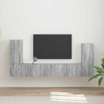 TV staliukas TV spintelių komplektas 4 pcs Pilkas Sonoma Apdirbta mediena