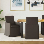 Valgomojo kėdės 2 pcs Tamsiai pilka 57 x 67 x 95 cm Linas