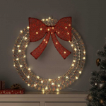 Vainikas su 60 LED &Scaron;ilta balta 76 x 76 x 8 cm PET
