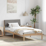 Lova Lovos rėmas Ruda ir taupe 90 x 190 cm Pu&scaron;ies masyvas