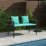 Lauko suolas Juoda ir turkio 117 x 54 x 74.5 cm poliratanas