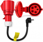 Qoltec Adapteris siłowy do ładowarek EV | gniazdo CEE 32A 5P 400V na SCHUKO 230V | max 16A | 3.5 kW
