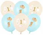 Party Deco PartyDeco Balony 30 Myszki su cyferk&scaron; 1 Light Mėlyna A6 85494