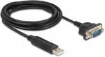 Delock USB RS-232 Adapteris USB 2.0 zu D-Sub 9 Stecker mit Muttern kompaktem seriellen Steckergeh&auml;use 1,8 m