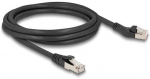 Delock RJ45 Netzwerkkabel Cat.8.1 S/FTP Stecker 45&deg; nach links gewinkelt zu Stecker gerade bis 40 Gbps 2 m juodas
