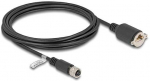 Delock M12 Kabelis D-kodiert 4 Pin Buchse zu RJ45 Buchse zum Einbau Cat.5e FTP 3 m juodas