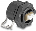 Delock LWL Einbaubuchse LC Duplex zu LC Duplex mit Verschlusskappe Multimode IP68 staub- und wasserdicht