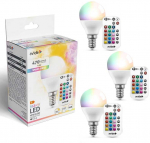 Avide LED lemputė RGB+W 4,9W E14 su pulteliu 3vnt