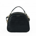 Women&rsquo;s Leather Crossbody Satchel Bag Solier FL58 Fira &ndash; Juodas