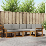 Sofa Lauko sofos komplektas 5 pcs Natūrali ir &scaron;viesiai pilka