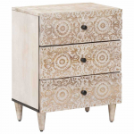 Lovos spintelė Balta 50 x 33 x 60 cm Kietas mango medis