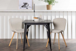Venture Design Valgomojo stalo ir kėdžių komplektas Tempe ir Lilja 80x80 cm Juoda Smėlio spalvos MDF Audinys