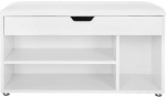Songmics Batų suoliukas 80x44x30 cm baltos spalvos medžio drožlių plok&scaron;tė
