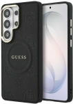 Dėklas Guess Saffiano Peony Embossed Ring MagSafe do Samsung Galaxy S26 Ultra juoda
