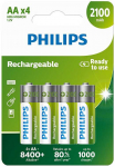 PHILIPS Rechargable batttery AA NiMH 2100mAh set of 4pcs.