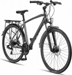 Licorne Bike trekkinginis dviratis, 28 colių ratai, aliuminio rėmas, 21 pavaros, diskiniai stabdžiai
