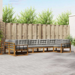 Lauko sofos komplektas 7 pcs Natūrali ir &scaron;viesiai pilka