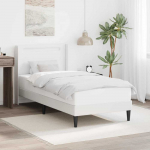 Lova Lovos rėmas su LED juostelėmis Balta 80 x 200 cm Dirbtinė oda