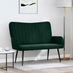 Dviejų vietų sofa Tamsiai žalia 115 x 61 x 87 cm Aksomas