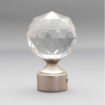 Karnizo užbaigimas CRYSTAL, metalinis, &scaron;v. matinio sidabro sp., &Oslash; 16 mm, 2 vnt.