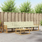 Lauko sofos komplektas 5 pcs Balta ir kreminė 79 x 79 x 37 cm