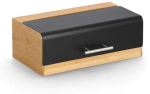 Large bamboo bread box ZELLER, juodas, 36 x 20 x 13 cm