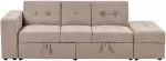 Beliani Trivietė i&scaron;skleidžiama sofa FALSTER, &scaron;viesiai ruda, su daiktadėže