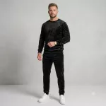 Juodas vyri&scaron;kas veliūrinis komplektas Bill