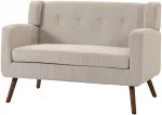 Dvivietė sofa su ki&scaron;eninėmis spyruoklėmis ir velvetiniu audiniu, smėlinė/rie&scaron;utmedžio, 118 &times; 72 &times; 80 cm