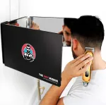 LIPFISBARBERSHOP.COM trijų dalių kirpimosi veidrodis 360&deg; su reguliuojamais kabliais, 30 &times; 20 cm
