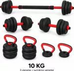 Fitker Reguliuojamas hantelis, &scaron;tanga ir giria, rinkinys 3-in-1