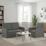 Sofa Sofos komplektas 2 vnt. Tamsiai pilka Audinys