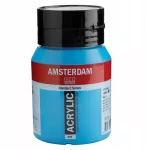 Akrilinė dažai - AMSTERDAM - 500ml - Ry&scaron;kiai mėlyna - Auk&scaron;ta atsparumas &scaron;viesai - Ilgaamžė