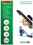Fellowes Laminating Pouch A4 Clear Thickness: 100 micron Qty Per Pack: 100 pcs; Ideal for notices craft materials signage and fre