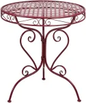 Beliani Bistro stalas ALBINIA, 70 &times; 70 cm, metalinis, burgundi&scaron;kas
