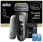 Barzdaskutė Braun Series 9 Pro+ 9675cc Foil shaver Trimmer Pilkas, Sidabrinis