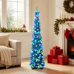 I&scaron;&scaron;okanti LED Kalėdų eglutė su žvaigžde vir&scaron;ūnėje 120 cm 50 LED