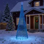LED Kalėdų medis 300 cm 668 LED Mėlyna Plienas Juoda
