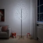 LED Kalėdų medis Juoda 240 cm Plienas 220 LED