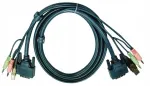 Aten 2l-7d02u kabelis 2 x 3.5mm, Dvi-d, Usb A, Usb B 1,8 m