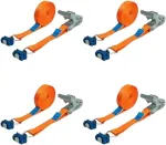 Loadcare 4 dalių 4 m dviejų dalių diržas su reketu, skirtas oro linijų bėgių tvirtinimo bėgiui 500dan (oranžinis)